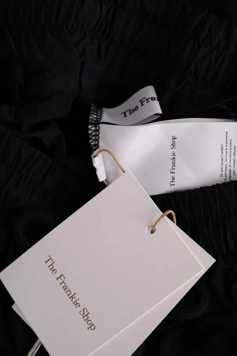 Pantalon droit The Frankie Shop Belem drawstring pants Noir en Synthétique