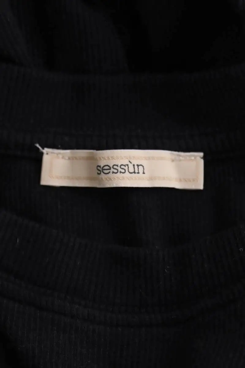 T-shirt Sessun Noir en Coton