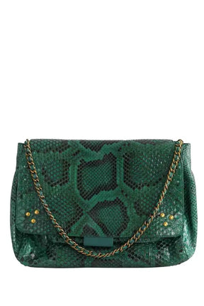 Sac à bandoulière Jérôme Dreyfuss Lulu Vert en Cuirs exotiques - Seconde Main