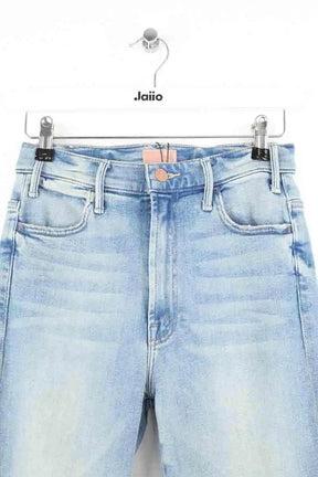 Jean droit Mother The Hustler Ankle Fray Bleu en Coton