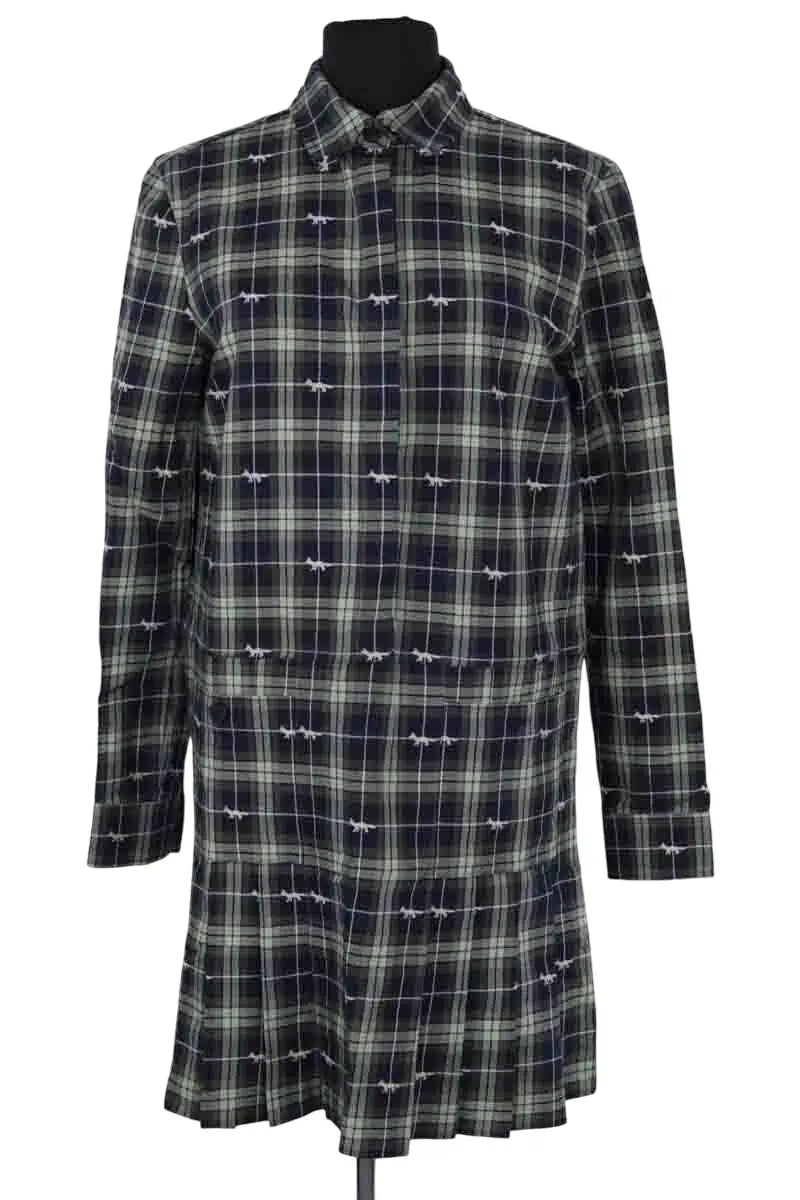 Robe Kitsuné Vert en Coton, taille S - Seconde Main
