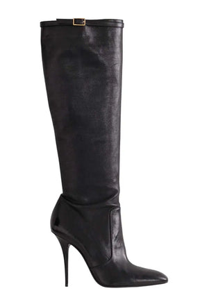 Bottes Saint Laurent Noir en Cuir, taille 39 - Seconde Main