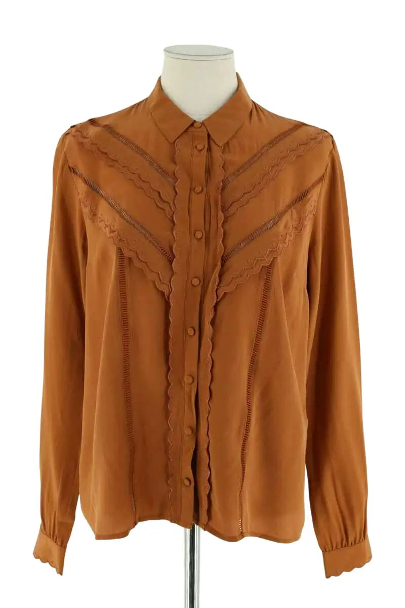 Blouse Sézane Marron en Soie, taille M - Seconde Main