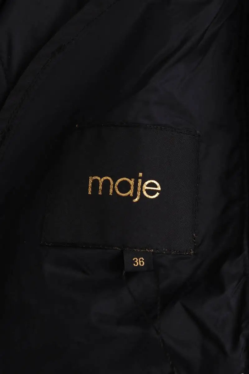 Manteau Maje Noir en Synthétique
