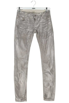 Jean slim Maje Argent en Coton, taille S - Seconde Main