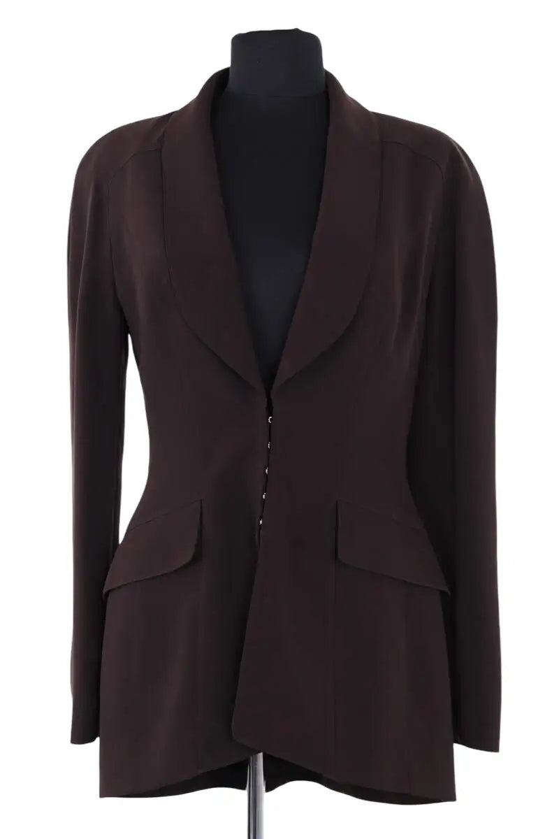 Veste Mugler Marron en Synthétique, taille M - Seconde Main
