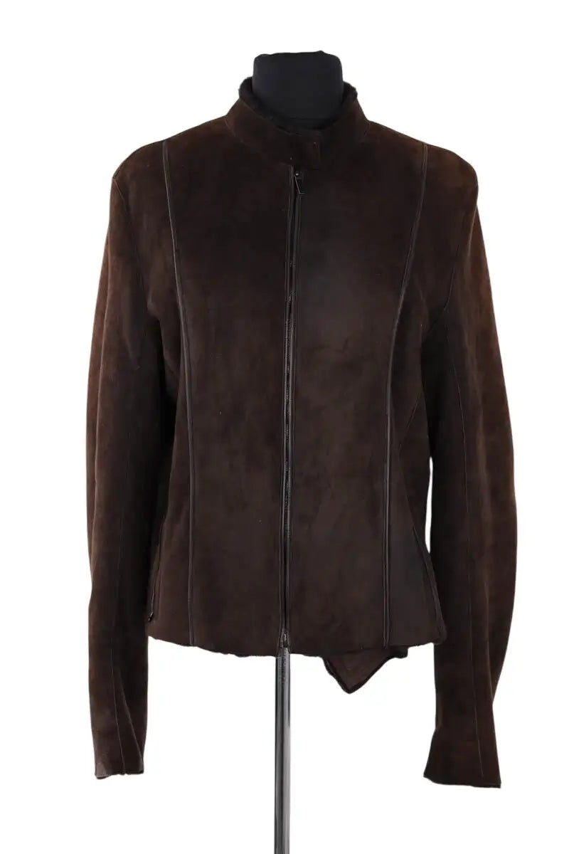 Manteau Calvin Klein Marron en Cuir, taille L - Seconde Main