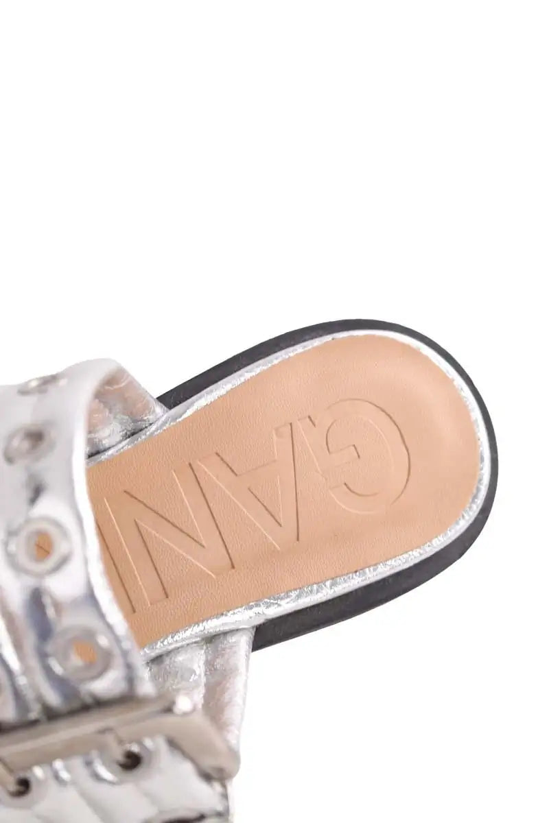 Talons Ganni Argent en Cuir