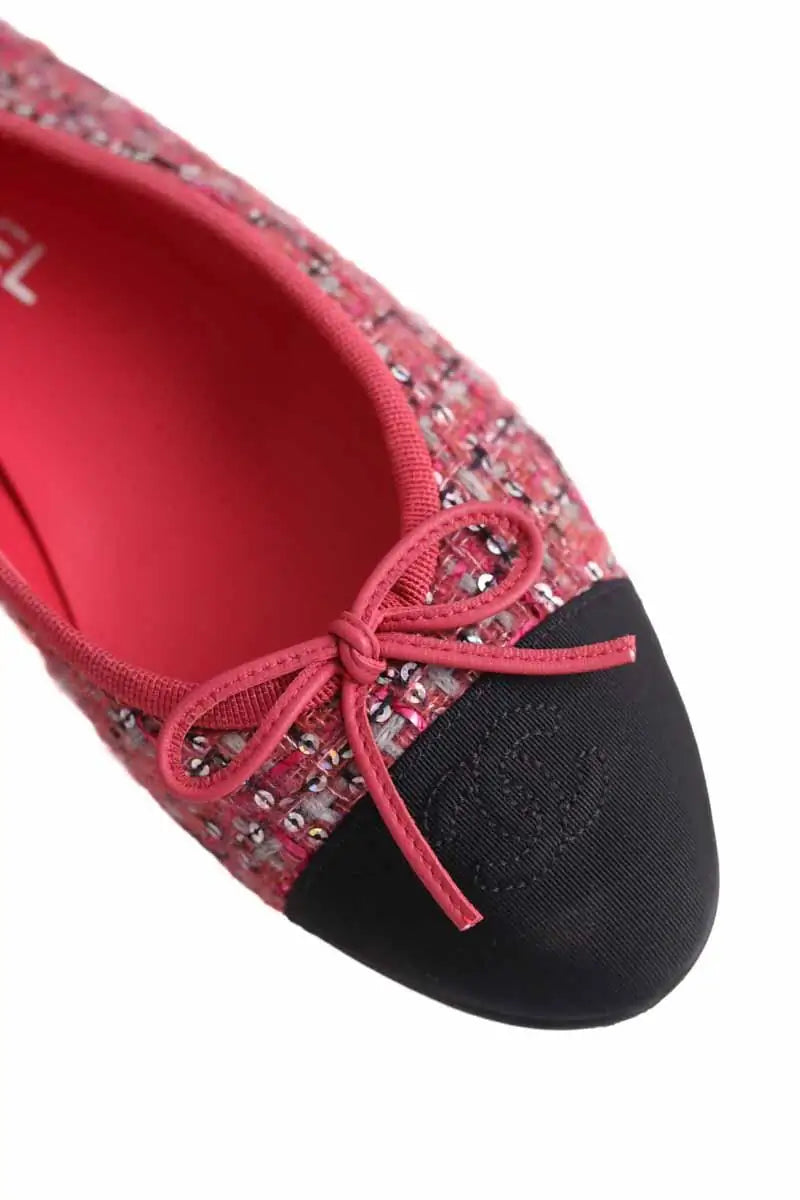 Ballerines Chanel Rose en Tweed