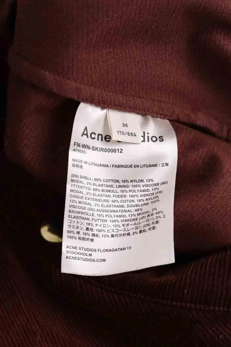 Jupe Acne Studios Bordeaux en Velours