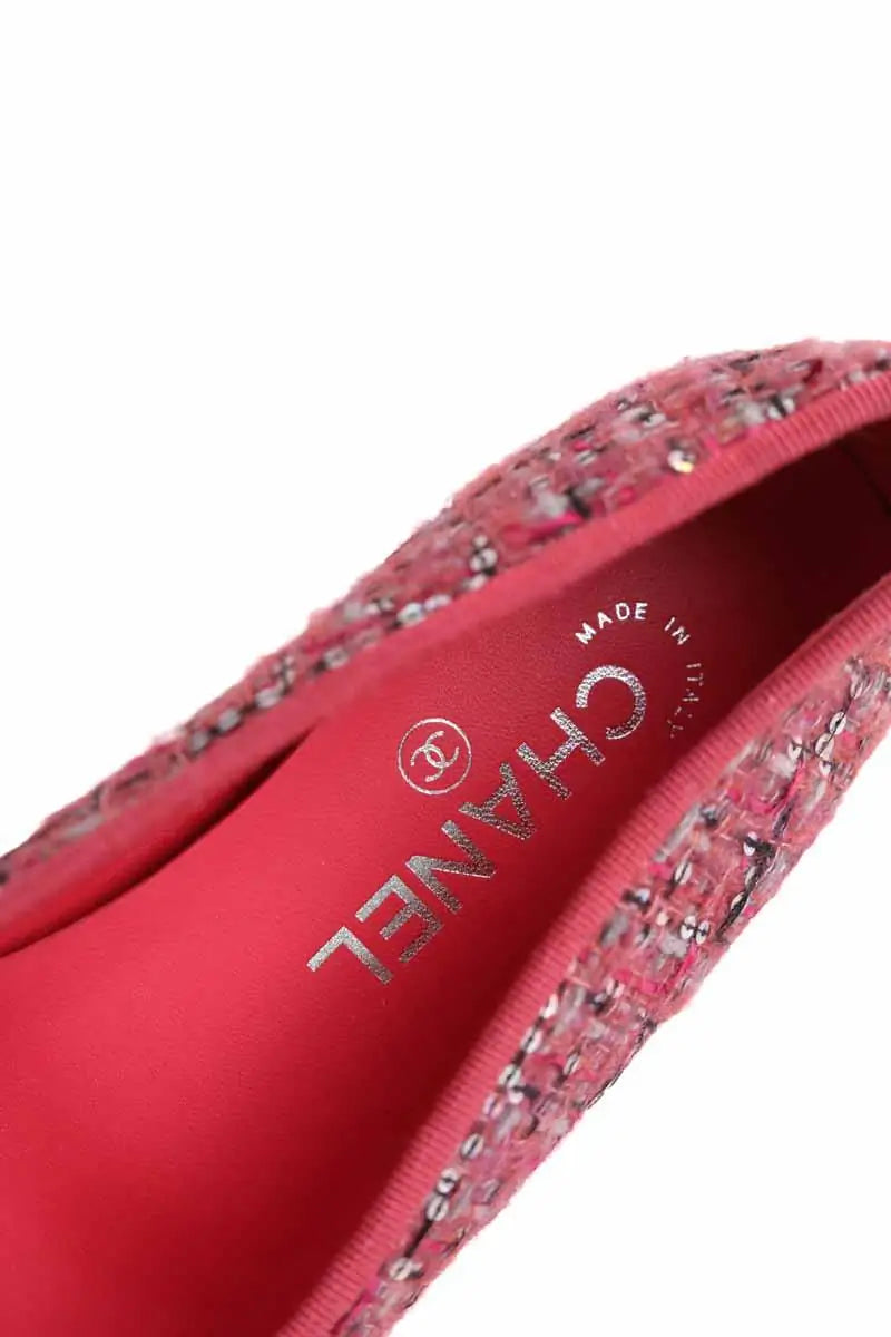 Ballerines Chanel Rose en Tweed