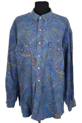 Chemise Yves Saint Laurent Bleu en Coton, taille XL - Seconde Main