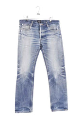 Jean droit APC Bleu en Coton, taille L - Seconde Main