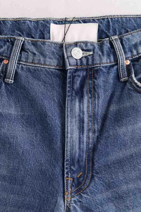 Jean droit Mother The Reifler Early Blue Bleu en Coton