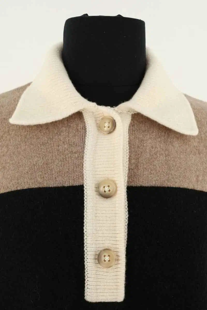 Pull Closed Multicolore en Laine