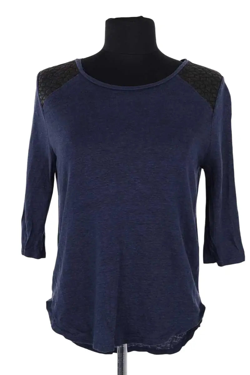 Top Claudie Pierlot Bleu en Lin, taille XS - Seconde Main