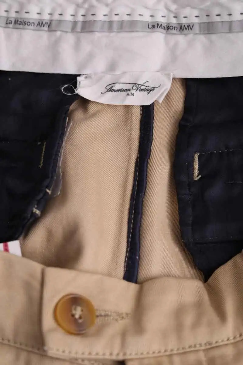 Pantalon droit American Vintage Beige en Synthétique