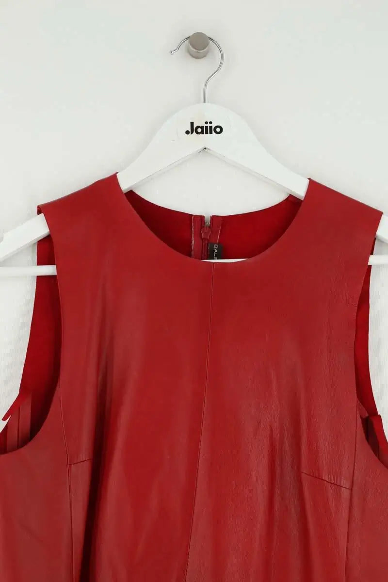 Robe Balenciaga Rouge en Cuir