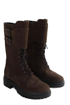 Boots à lacets Bruno Premi Marron en Daim