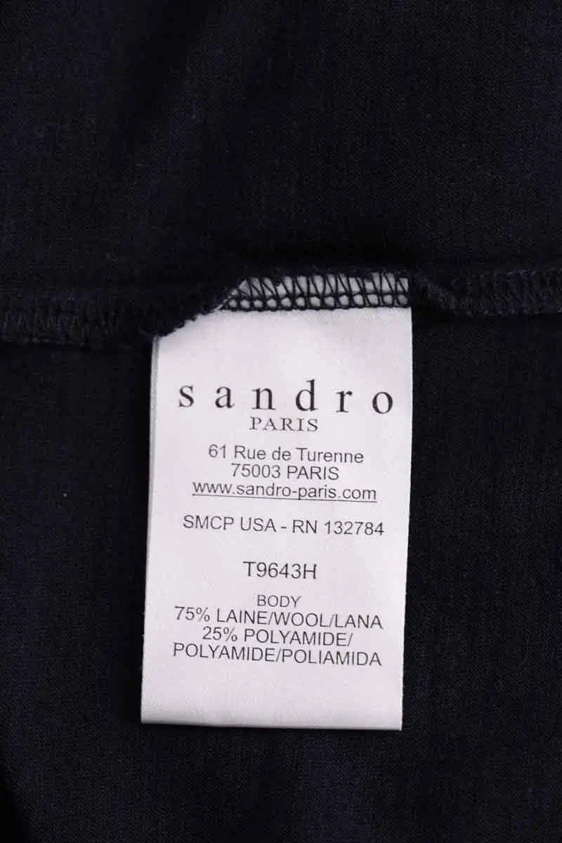 Top Sandro Bleu en Laine