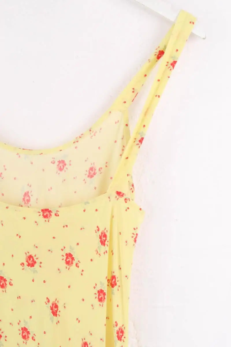 Robe Réalisation Jaune en Soie