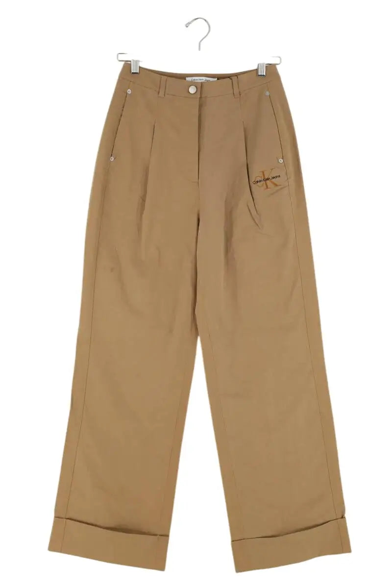 Pantalon Calvin Klein Camel en Coton, taille S - Seconde Main