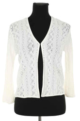 Cardigan Gerard Darel Blanc en Viscose, taille S - Seconde Main