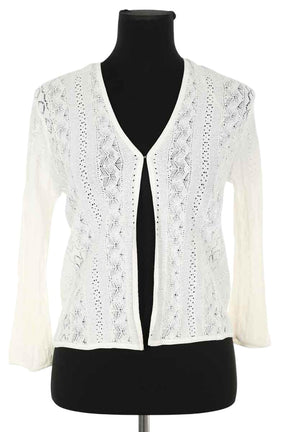 Cardigan Gerard Darel Blanc en Viscose, taille S - Seconde Main
