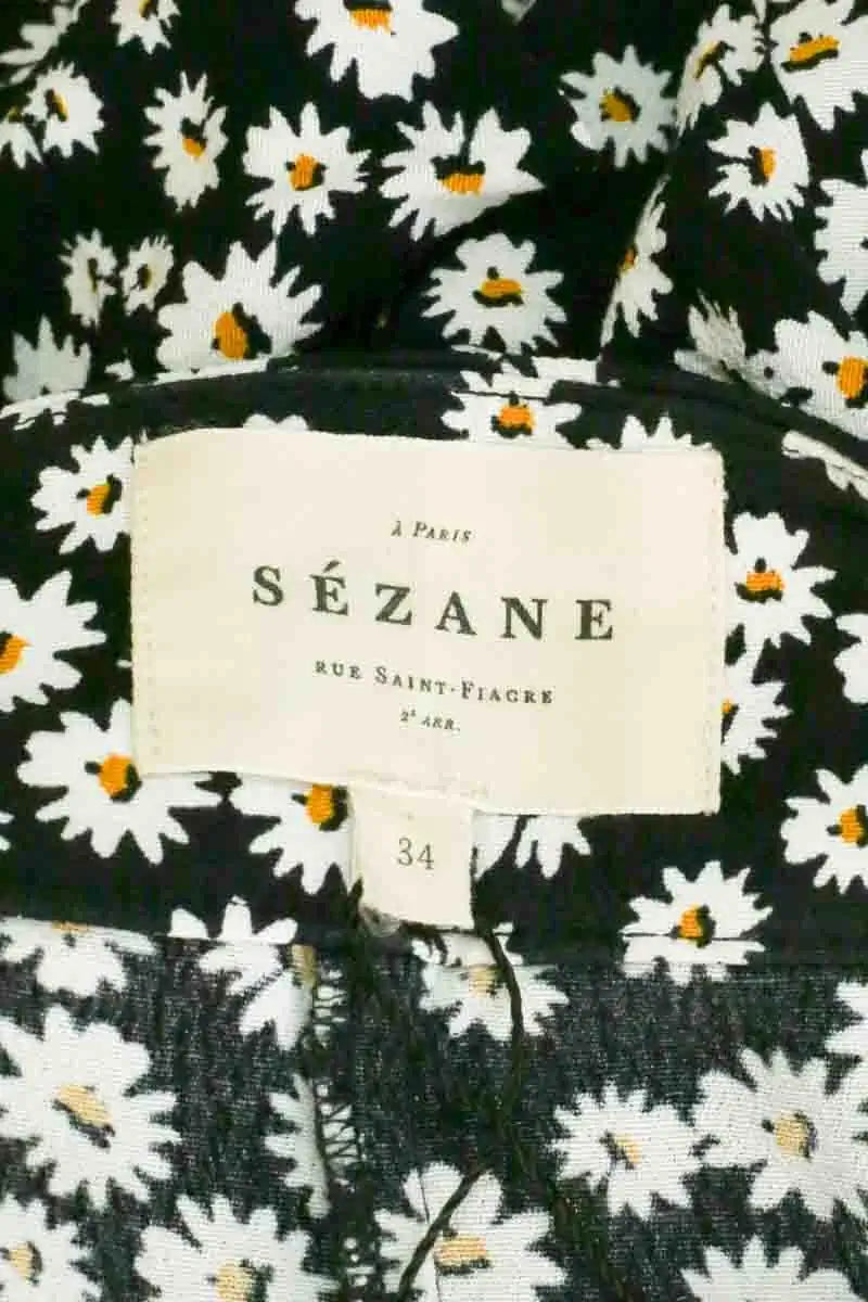Mini short Sézane Noir en Viscose
