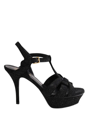 Talons Saint Laurent Noir en Cuir, taille 35 - Seconde Main