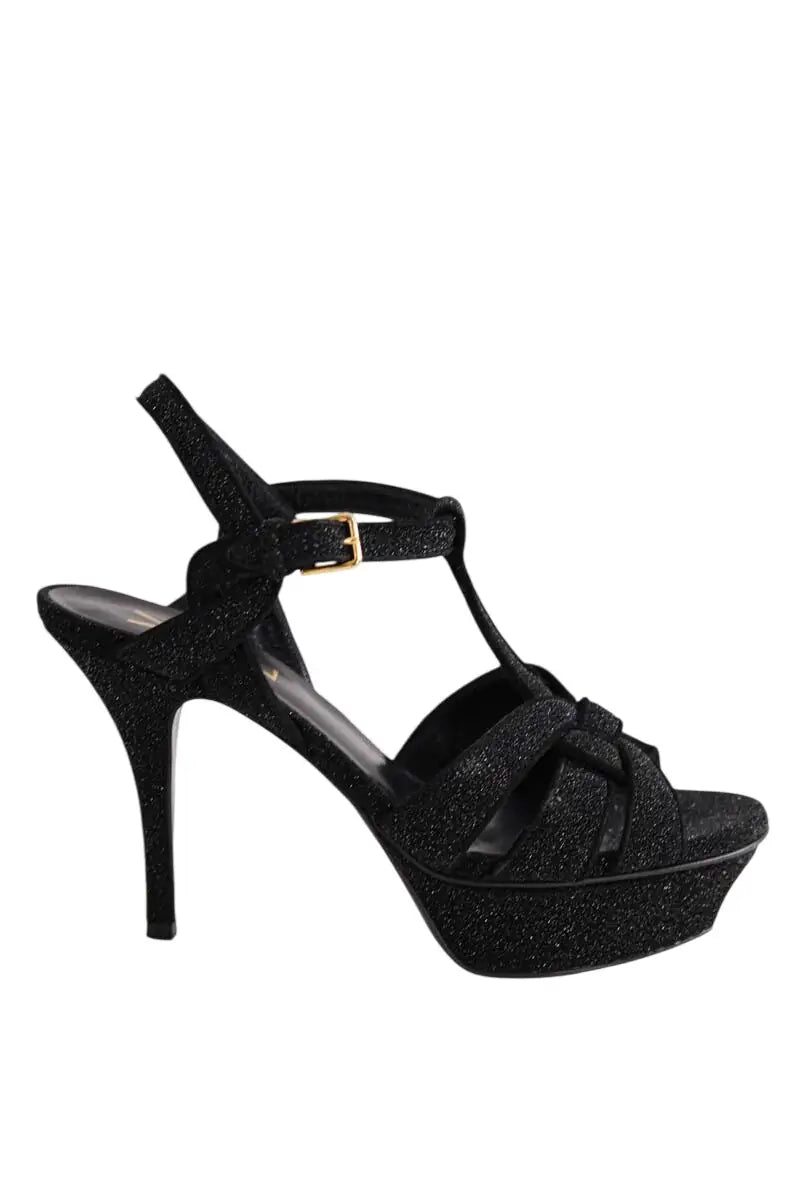 Talons Saint Laurent Noir en Cuir, taille 35 - Seconde Main