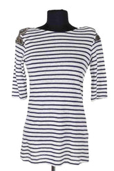 Top Sandro Blanc en Lin, taille S - Seconde Main