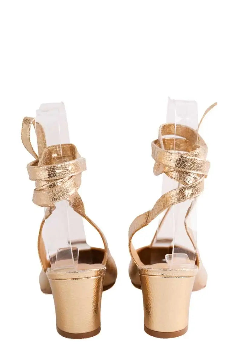 Talons Sézane Doré en Cuir