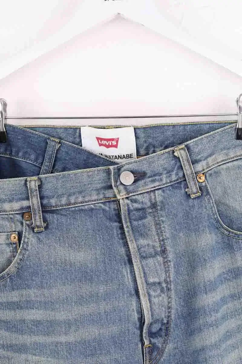 Jean droit Junya Watanabe Bleu en Coton