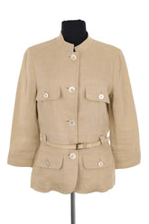Veste Max Mara Beige en Lin, taille L - Seconde Main