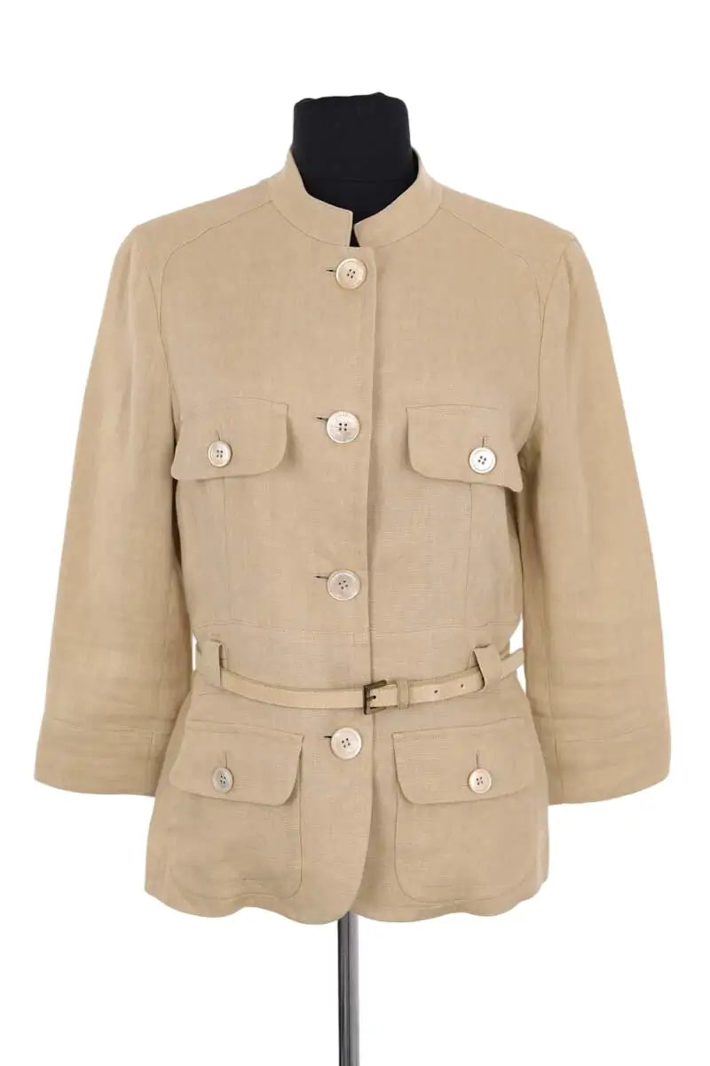 Veste Max Mara Beige en Lin, taille L - Seconde Main