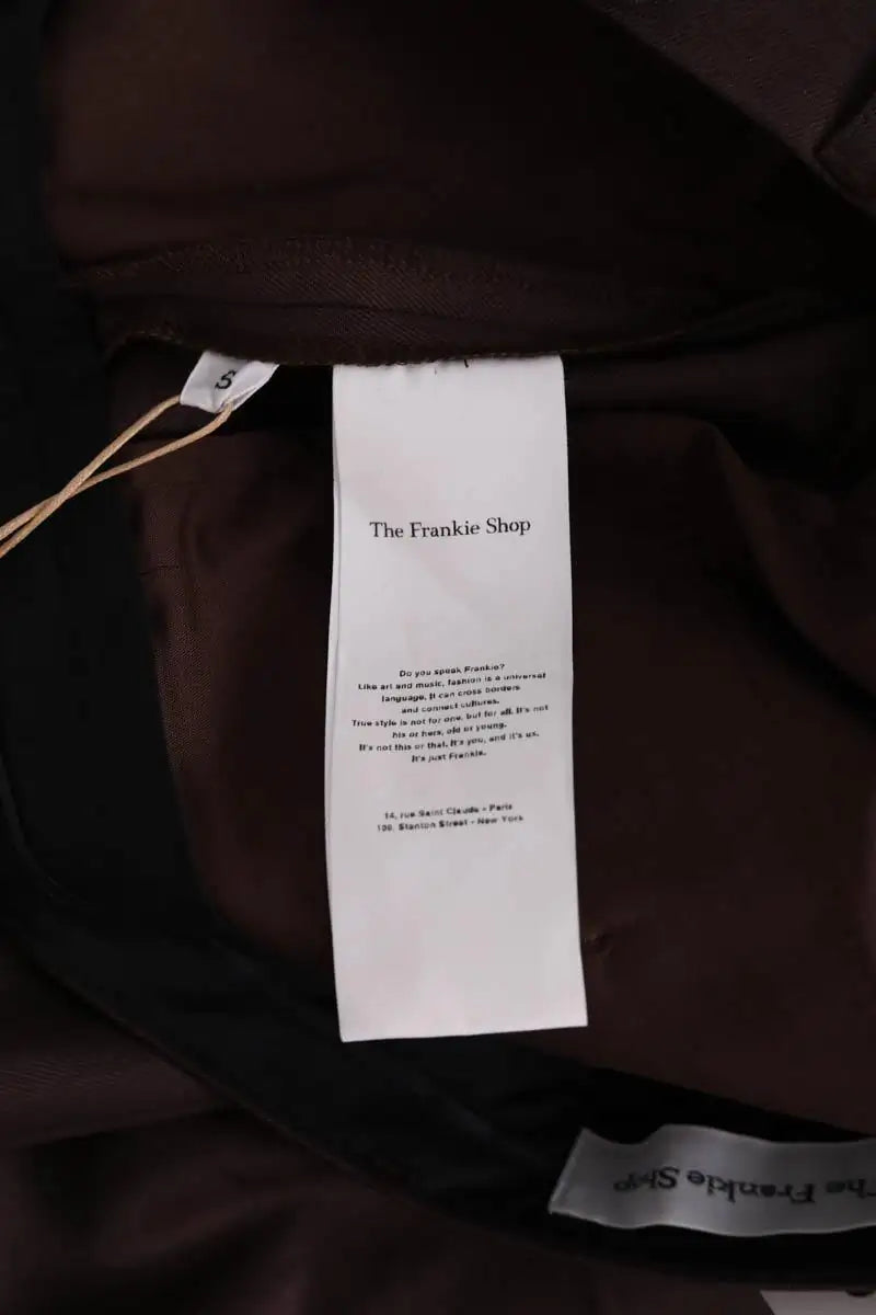 Pantalon droit The Frankie Shop Marron en Laine
