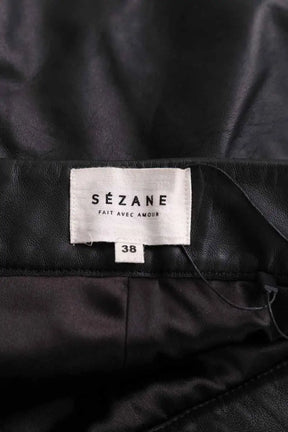 Mini short Sézane Noir en Cuir