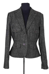 Veste Yves Saint Laurent Anthracite en Laine, taille L - Seconde Main