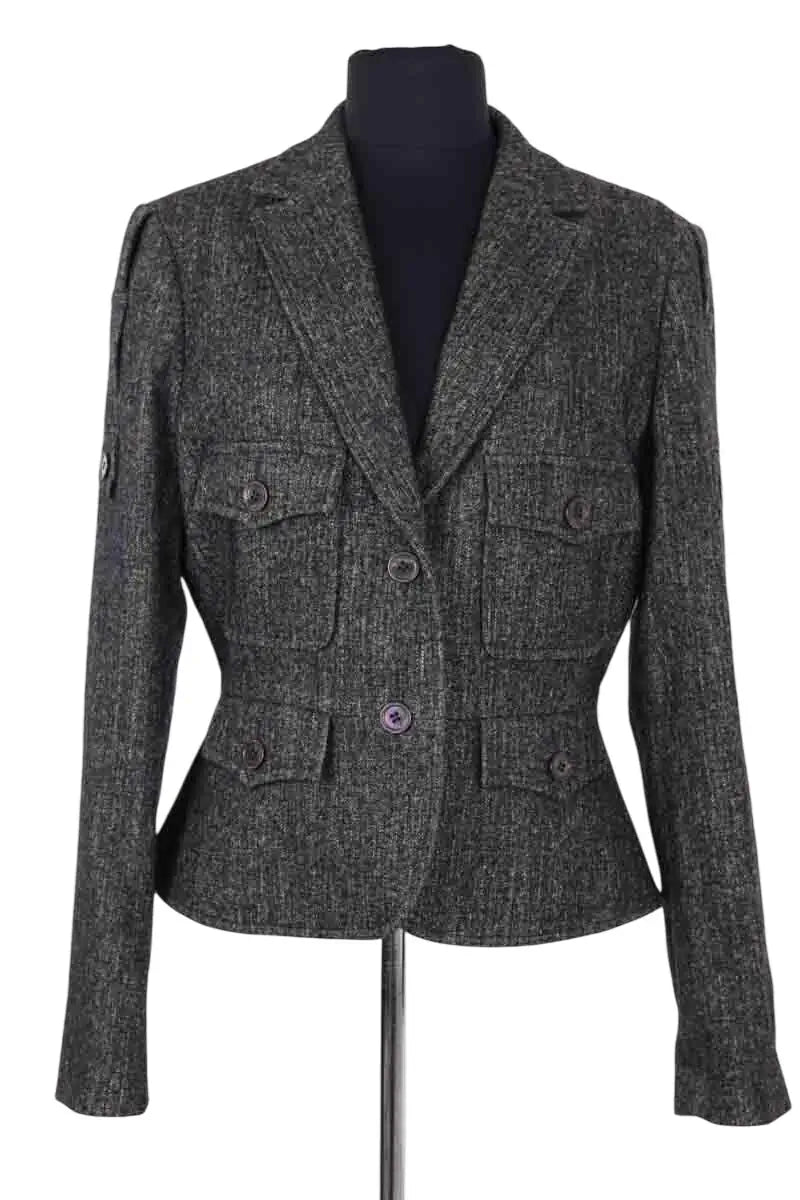 Veste Yves Saint Laurent Anthracite en Laine, taille L - Seconde Main
