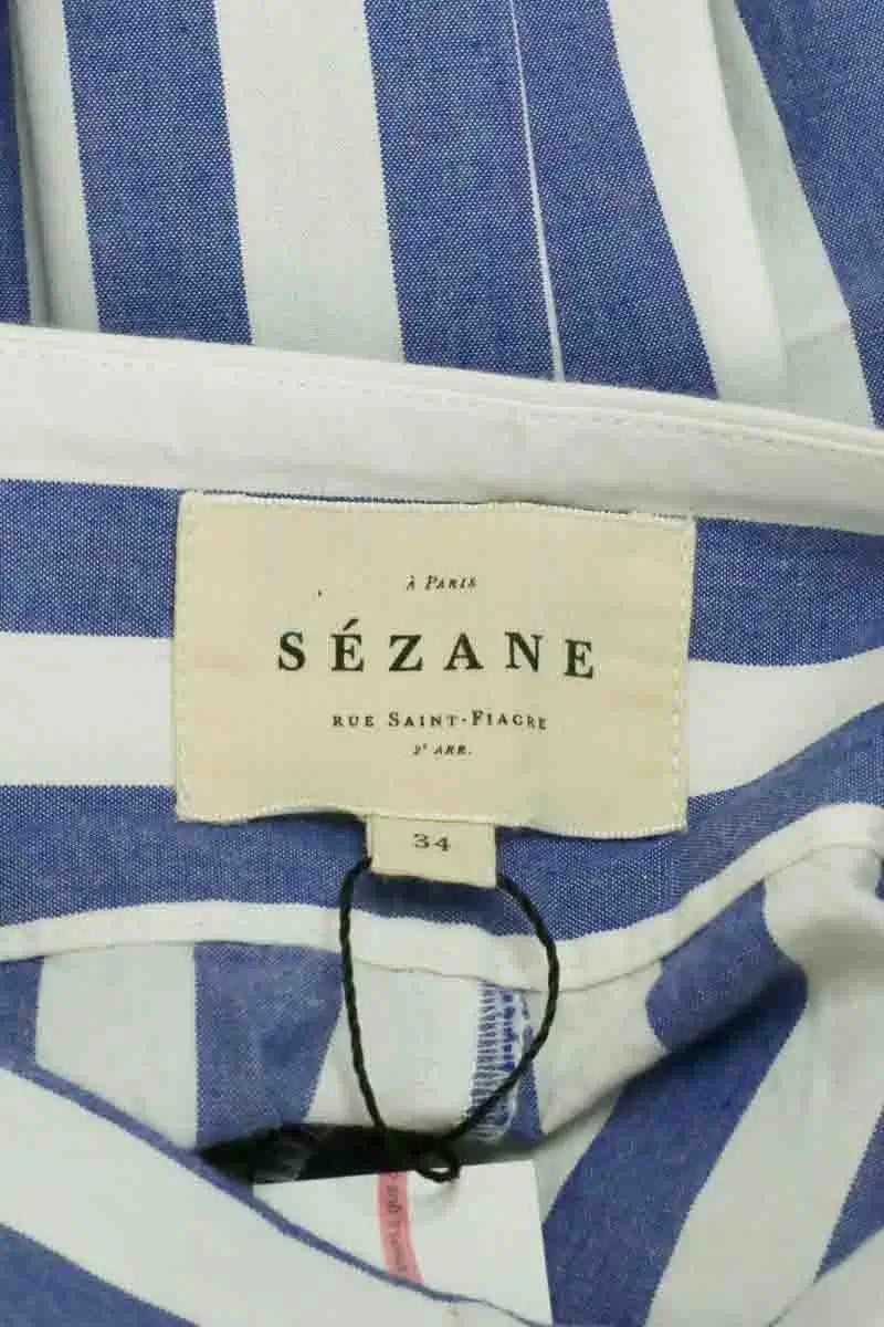 Pantalon Sézane Bleu en Coton