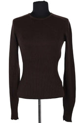 Top Sportmax Marron en Soie, taille S - Seconde Main