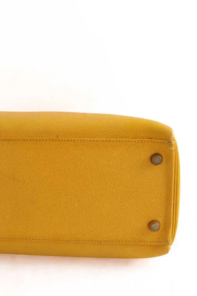 Sac à main Hermès Kelly 32 Jaune en Cuir