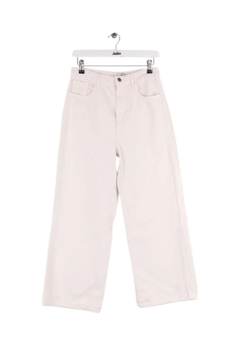 Jean large Balzac Ecru en Coton, taille S - Seconde Main