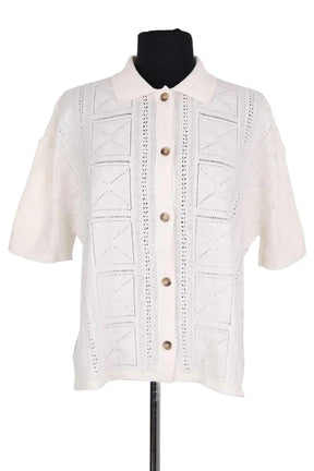 Chemise Maison Montagut Ecru en Coton, taille S - Seconde Main