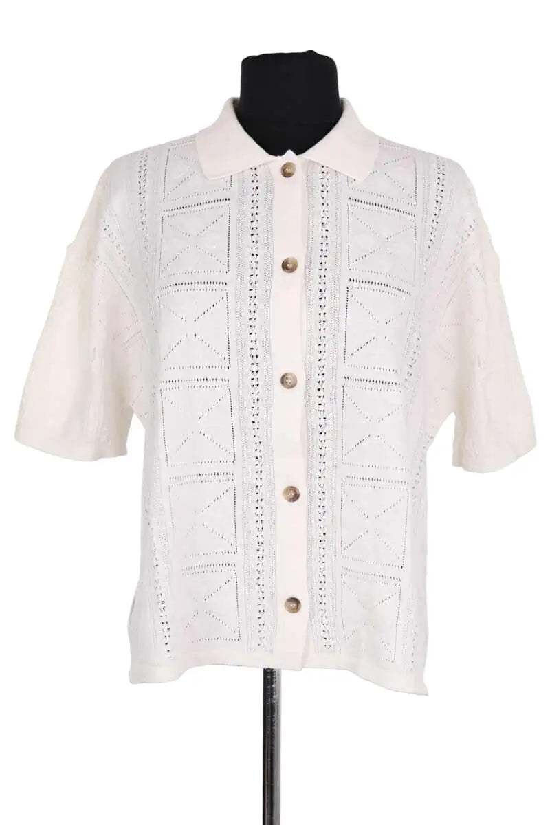 Chemise Maison Montagut Ecru en Coton, taille S - Seconde Main