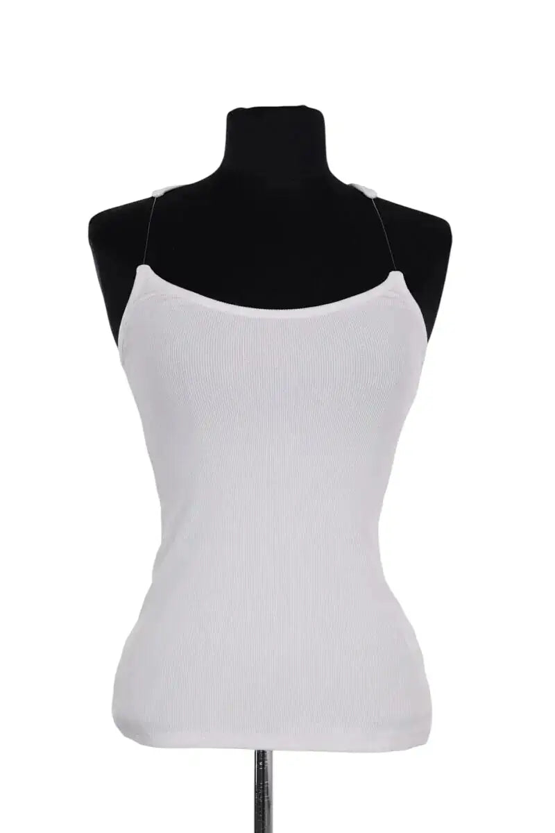 Top sans manche Y/Project Blanc en Coton, taille XS - Seconde Main