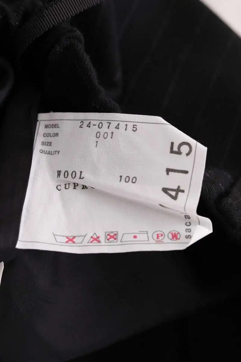 Pantalon large Sacai Noir en Laine