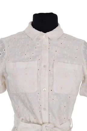 Robe Sézane Ecru en Coton, taille XS - Seconde Main