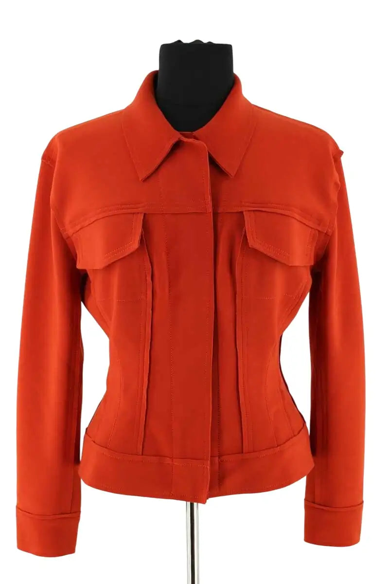 Gilet Norma Kamali Orange en Synthétique, taille XS - Seconde Main